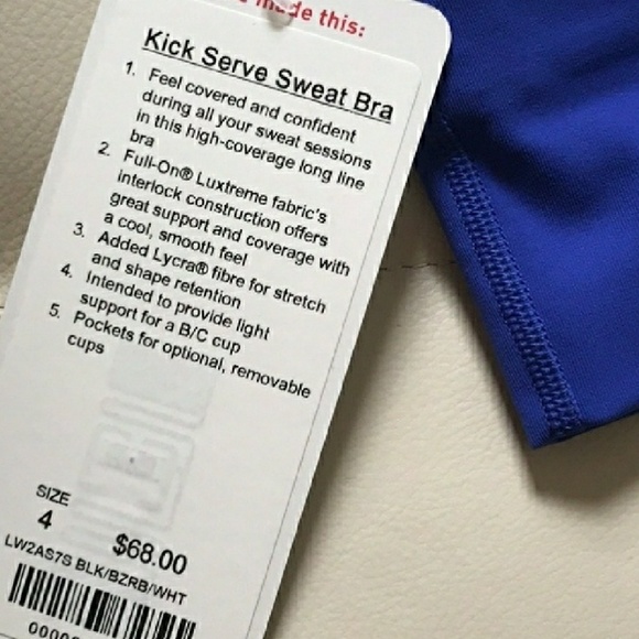 NWT LULULEMON KICK SERVE SWEAT BRA - Size 4 or 6 - Picture 3 of 7